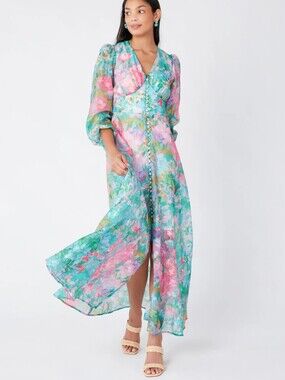 Abbey Glass Floral Watercolor Maxi